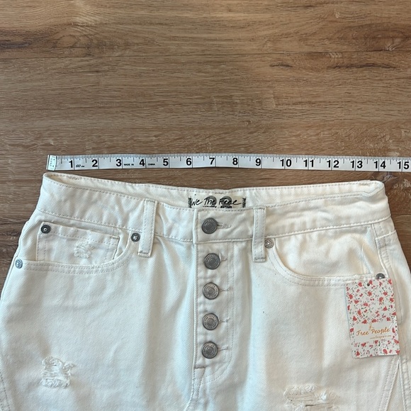 NWT - Free People Destroyed Denim Mini Skirt Size - 28 - Picture 8 of 12